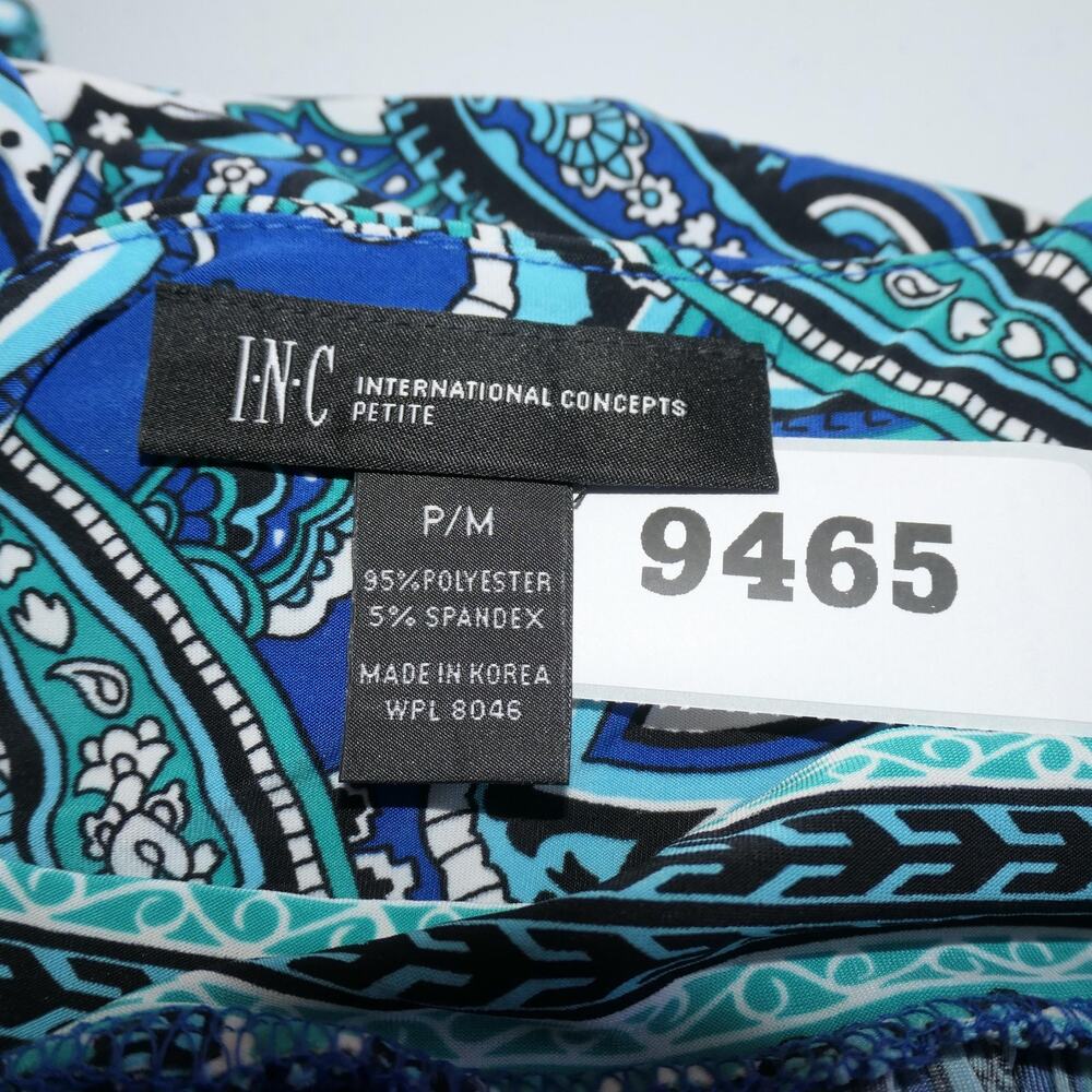 INC International Concepts Dress Womens Petite M Blue Paisley Maxi Strappy Boho - Picture 11 of 11
